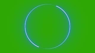 Blue Neon Circle Border Green Screen Overlay Motion Graphics 4K 30fps Copyright Free