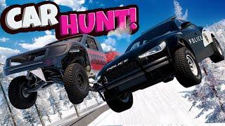 SNOW CAR HUNT POLICE CHASE with Stolen Cars in BeamNG Drive Mods!