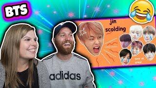 jin scolding his members ft  txt for 448 seconds straight! bts reaction