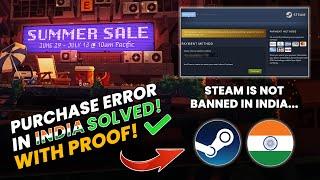 How to fix STEAM PURCHASE ERROR (HINDI TUTORIAL) with PROOF! | India