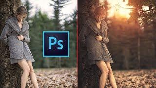 Photoshop CC Tutorial - Add Dramatic Sunset Outdoor Editing