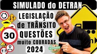 QUESTÕES do DETRAN 2024 - SIMULADO da PROVA TEÓRICA do DETRAN 2024 - EXAME de LEGISLAÇÃO 2024