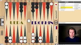 Backgammon Club Championship. 9th round. Sergey Erokhin - Hideaki Ueda