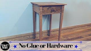Making a Side Table Without Any Glue or Hardware | Short Video