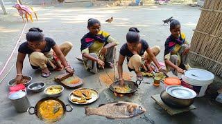 Bangali tribe GIRL village cooking in traditional style of eating FOOD - village cooking India