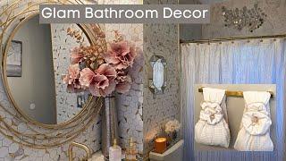 SMALL GLAM BATHROOM REFRESH & TOUR | How to Decorate a Glam Bathroom | Small Bathroom Decor Ideas