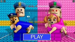 LEGO PAW PATROL WITH BARRY AND BARRY'S WIFE in BARRY'S PRISON RUN! New Scary Obby #Roblox