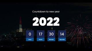 Responsive New Year Countdown With Fireworks Using HTML CSS JavaScript | 2022 Countdown