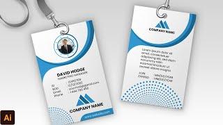 How to Make ID Card Design Illustrator  Print Ready Company ID Card in Adobe Illustrator