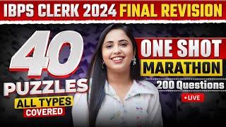 40 PUZZLES MARATHON | Most Expected Puzzles IBPS CLERK 2024 | PUZZLES ONE SHOT | Smriti Sethi