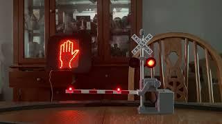 HO Scale CSX 8181 SD40-2 Goes By Toy Railroad Crossing With A GE LED Pedestrian Signal