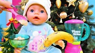 Spielspaß mit Baby Born.  Das Weihnachtsfrühstück. Puppen Video für Kinder