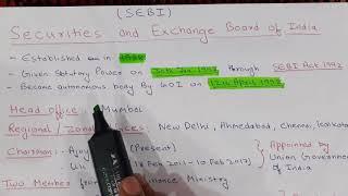 SEBI (SECURITIES AND EXCHANGE BOARD OF INDIA)