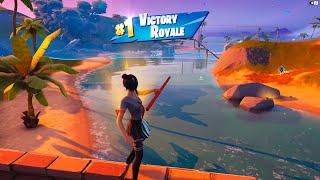 TSUKI SKIN+POWER POLE FORTNITE Solo Gameplay (HUMAN STYLE) #EpicPartner