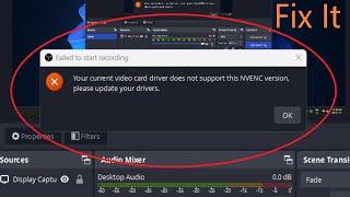 your current video card driver !driver update in obs !driver problem fix in obs.
