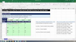 Excel Magic Trick 1402 Part 4: UNICHAR & UNICODE Functions for Unicode Value