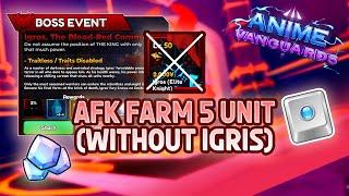 NEW Best AFK Farm Macro Igris Boss Farm (Without Igris) Anime Vanguard Tutorial - Roblox