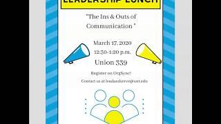 UNT Leadership Lunch: How to Communicate and Manage Conflict