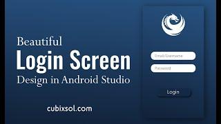 Beautiful Login Screen  Design in Android Studio || Android Studio Tutorial For Beginners