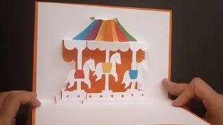 Merry-go-round ( Carousel ) Pop Up Card Tutorial, Origamic Architecture