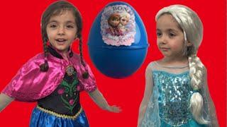 Frozen Giant Surprise Egg Candy Haul Toys ft. Elsa and Anna And Olaf + Kinder Egg + Frozen Eggs