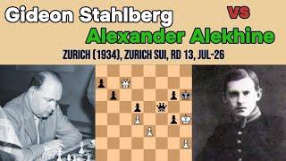 Gideon Stahlberg vs Alexander Alekhine || Zurich (1934), Zurich SUI, rd 13