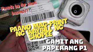 How to Print Shopee Waybill using Paperang P1