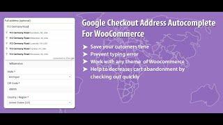 Google Checkout Address Autocomplete for WooCommerce