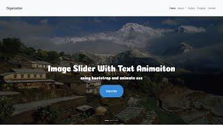 Image slider with text animation | Bootstrap carousel | image slider HMTL CSS