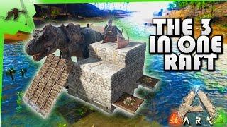 HOW TO build a mobile TAMING PEN/BASE/TRANSPORTER raft - Ark Survival Evolved Xbox One - Kamz 25