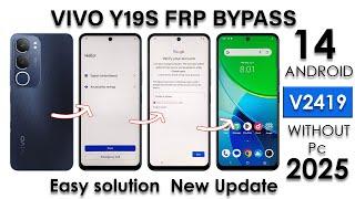 Vivo Y19s Frp Bypass Android 14  Setting Not Open  Vivo Y19s Google Account Unlock Without Pc 2025