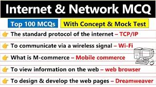 Top 100 Internet and Networking MCQs | Computer mcq for all competitive exams