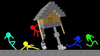 Stickman VS Minecraft: Walking House Survival - AVM Shorts Animation