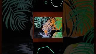 Drawing a Tiger with Color pencil #ytshorts #art #tiger #tigerdrawing