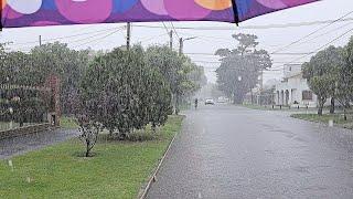 Walking Under A Rain Storm In Coast of Argentina / Caminando Bajo Tormenta De Lluvia En Costa AR.