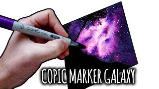 Copic Marker Galaxy | Tree Silhouette Painting