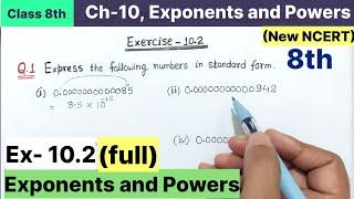 Class 8th Chapter 10 Exponents and Power Exercise 10.2 full New NCERT Maths | Ex 10.2 Math 8 cbse