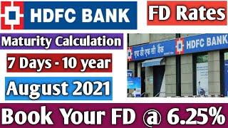 HDFC Bank||FD Rates||August 2021||HDFC Bank Fixed deposit rates 2021