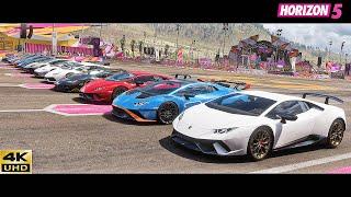 Top 30 Fastest Lamborgini Cars Drag Race | Forza Horizon 5 ( 2023 Update)