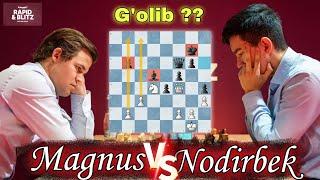 Yangi to'qnashuv ! Magnus Carlsen vs Nodirbek Abdusattorov | Kim g'olib ? | Superbet Poland 2024