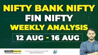 NIFTY & BANK NIFTY WEEKLY ANALYSIS | 12-16 AUGUST| NIFTY PREDICTION WEEKLY| FINNIFTY WEEKLY ANALYSIS