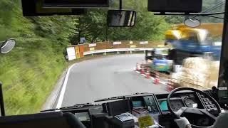 CRAZY Japanese BUS DRIVER DRIFTING DOWNHILL Initial D