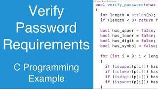 Verify Password Requirements | C Programming Example