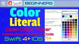 Swift, Xcode 7+, Beginners, Tricks: Open Color Picker in Source Code(Color Literal, #colorLiteral)