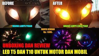 UNBOXING DAN REVIEW LED T5 DAN T10 UNTUK MOTOR