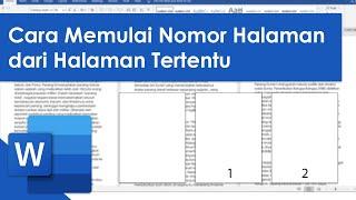 Cara Memulai Nomor Halaman dari Halaman Tertentu | MS Word