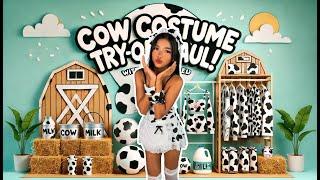 Moo-ve Over! Asian Girl Try-On Haul in My Cow Costume 