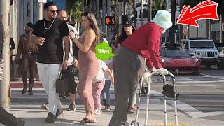 Old Man WET Fart Prank In Beverly Hills!! (Farts Are Expensive)