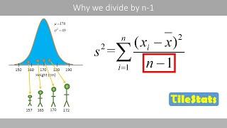 Why do we divide by n-1 and not n? | shown with a simple example | variance and sd