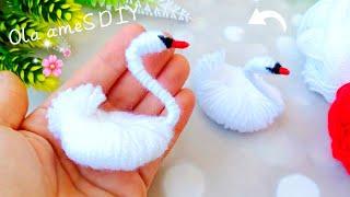 It's so Beautiful ️ Super Easy Swan Making Idea with Yarn - You will Love It- DIY Woolen Swan Craft